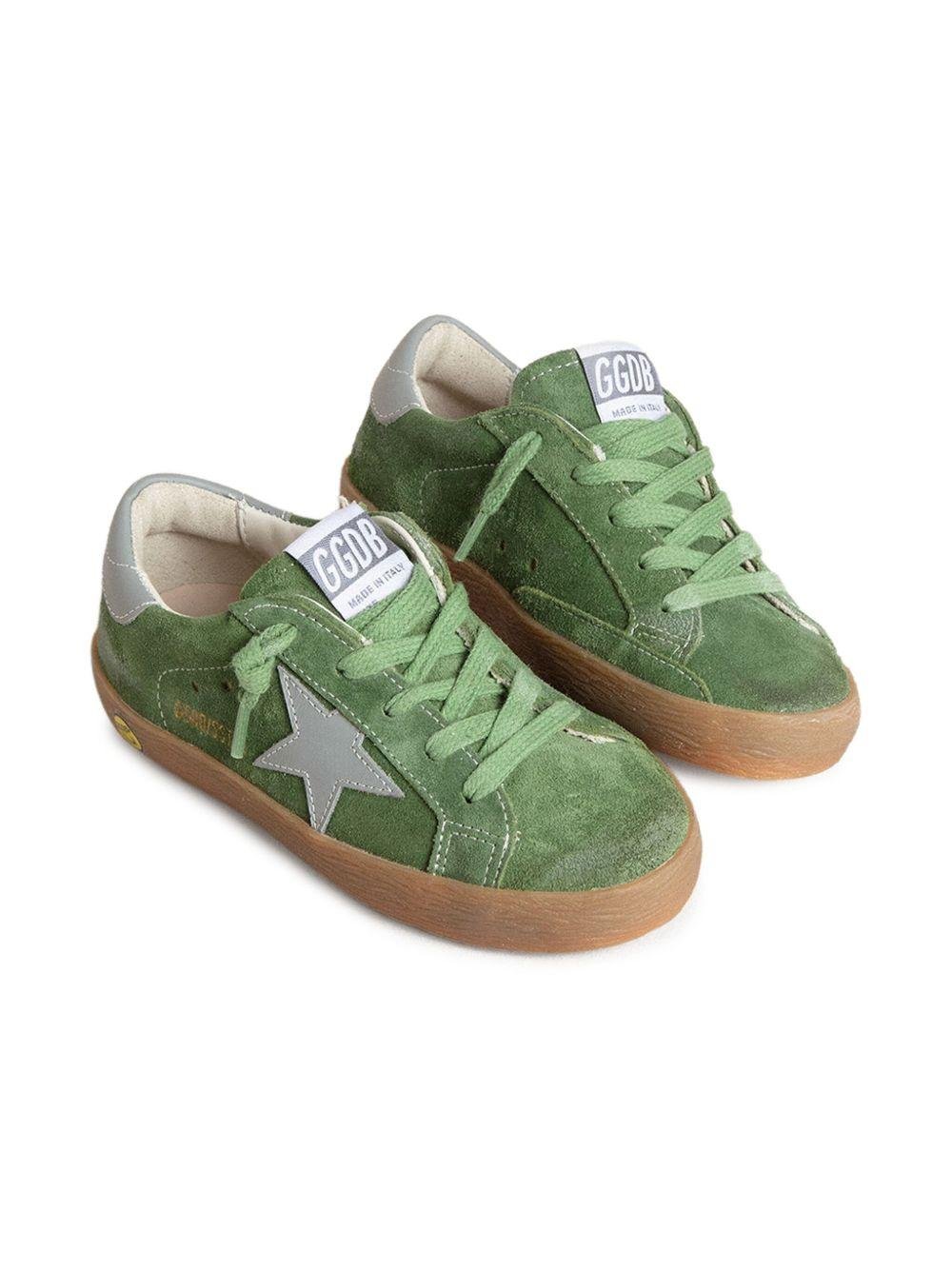 Sneakers per bambino Golden Goose Kids Super Star verde in pelle scamosciata - Rubino Kids