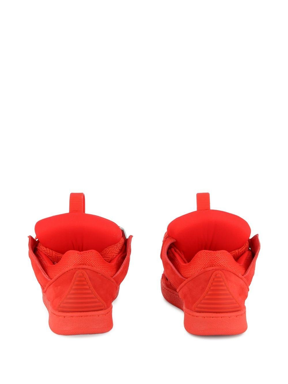 Sneakers per bambino Lanvin Enfant rosse con lacci a zigzag - Rubino Kids