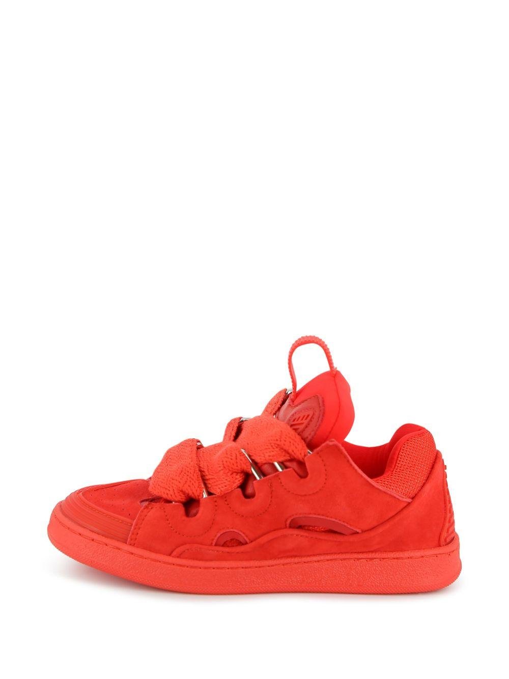 Sneakers per bambino Lanvin Enfant rosse con lacci a zigzag - Rubino Kids