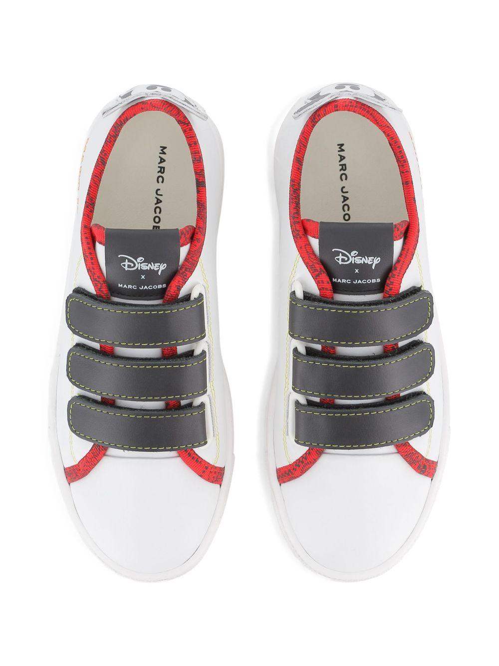 Sneakers per bambino Marc Jacobs x Disney Mickey Mouse bianche con chiusura a strappo - Rubino Kids