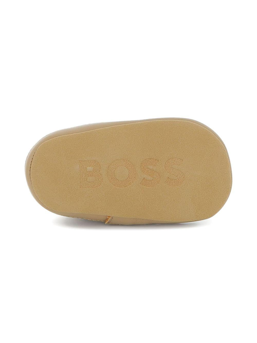 Sneakers per neonati BOSS Kids beige con logo - Rubino Kids