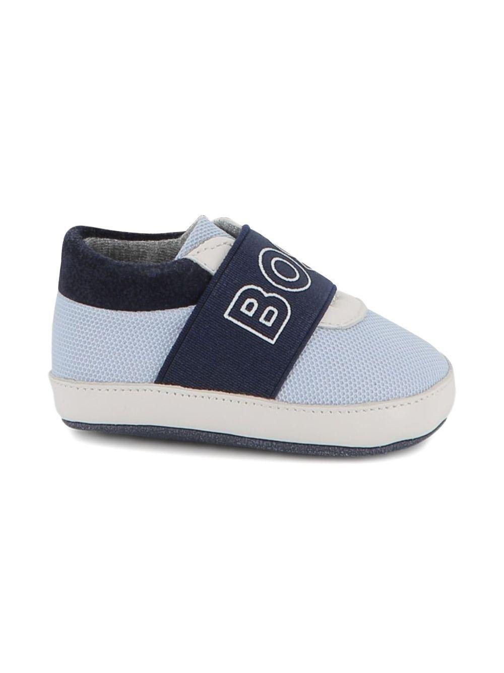 Sneakers per neonato BOSS Kids azzurre con fascia elasticizzata - Rubino Kids