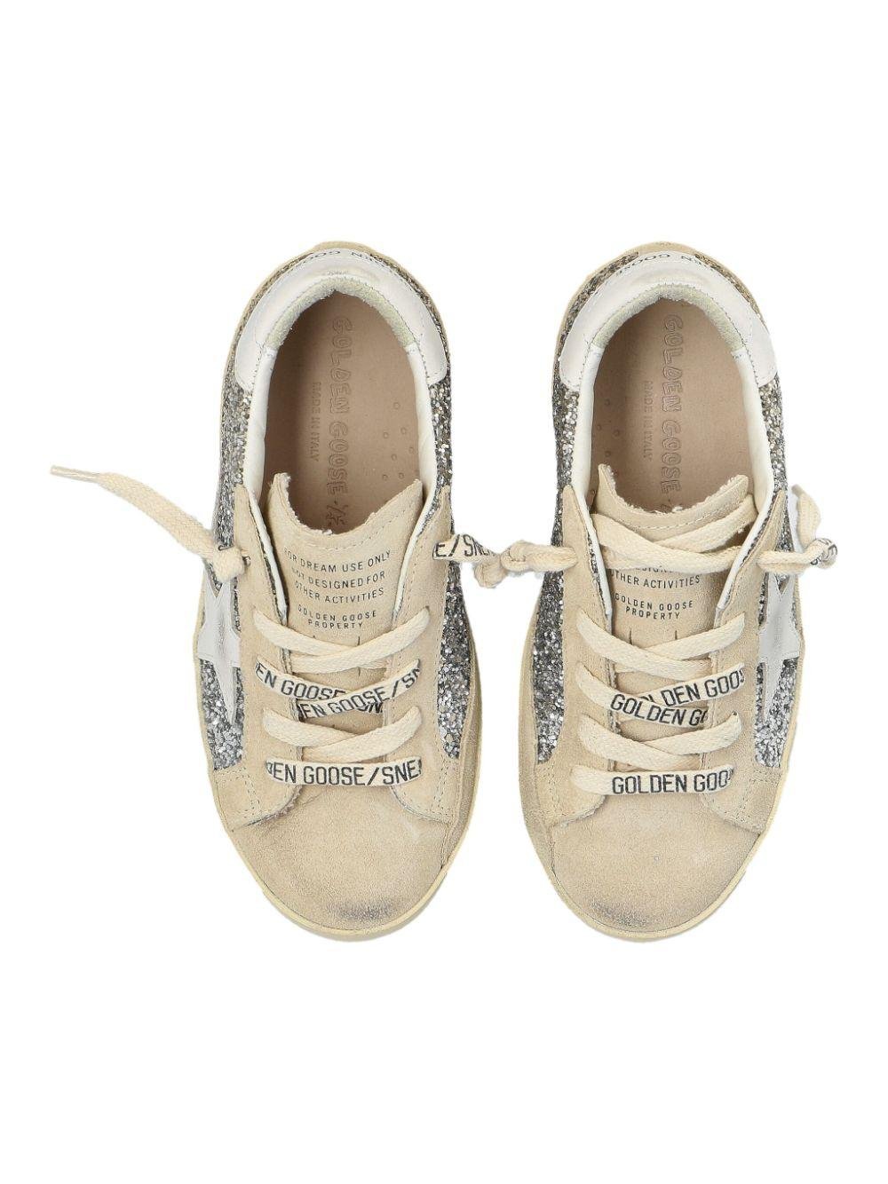 Sneakers Super Star per bambina Golden Goose Kids argento con effetto vissuto - Rubino Kids