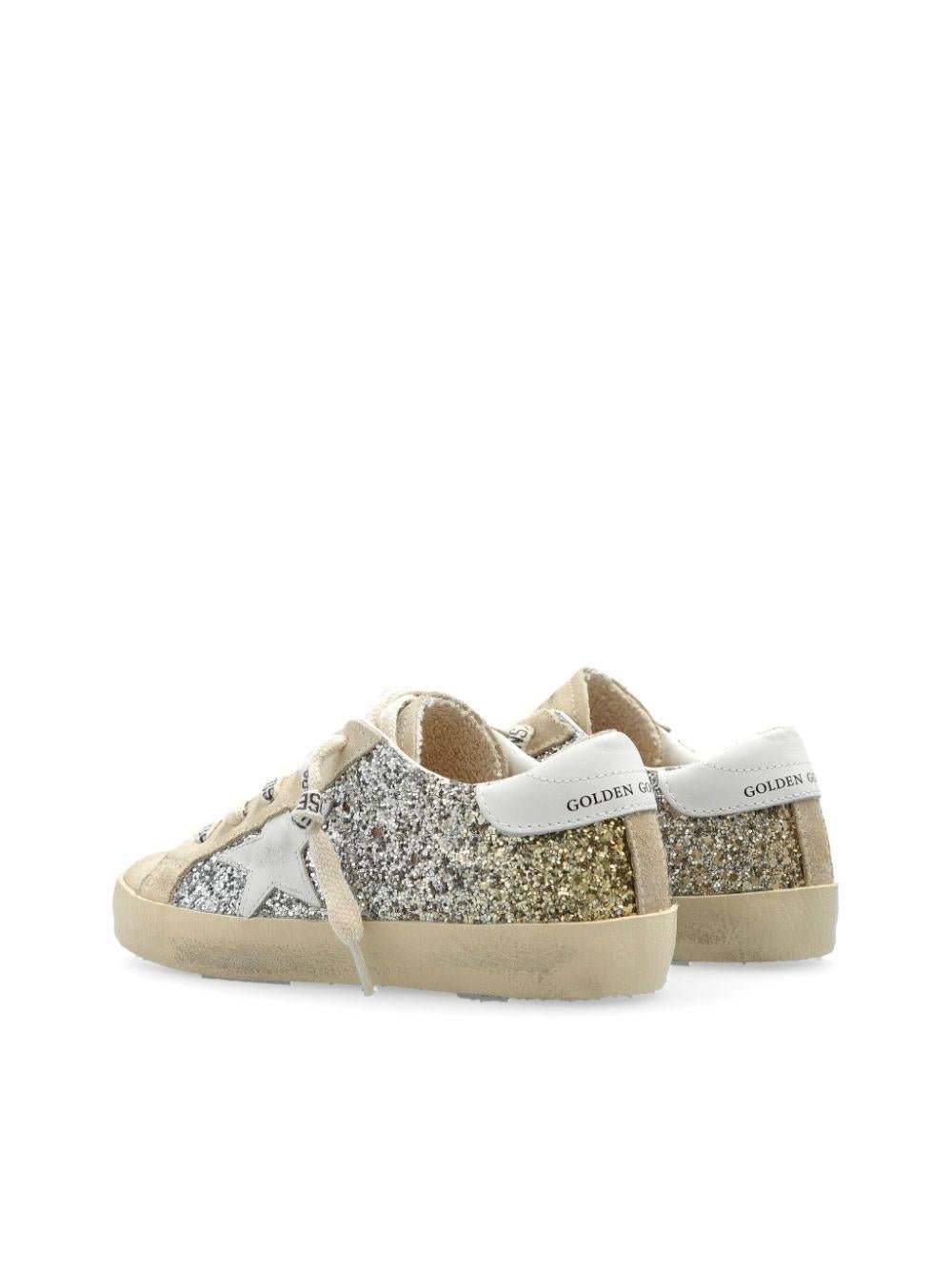 Sneakers Super Star per bambina Golden Goose Kids argento con effetto vissuto - Rubino Kids