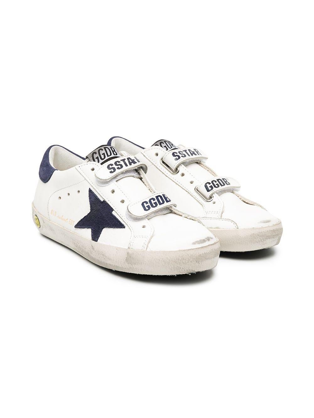 Sneakers Superstar per bambino Golden Goose Kids bianche con effetto vissuto - Rubino Kids