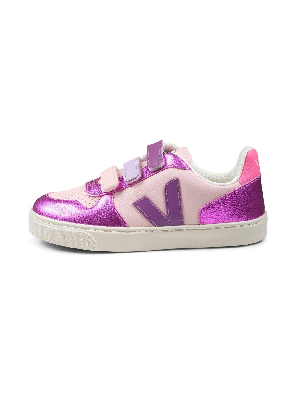 Sneakers V - 10 per bambina VEJA Kids fucsia con chiusura a strappo - Rubino Kids