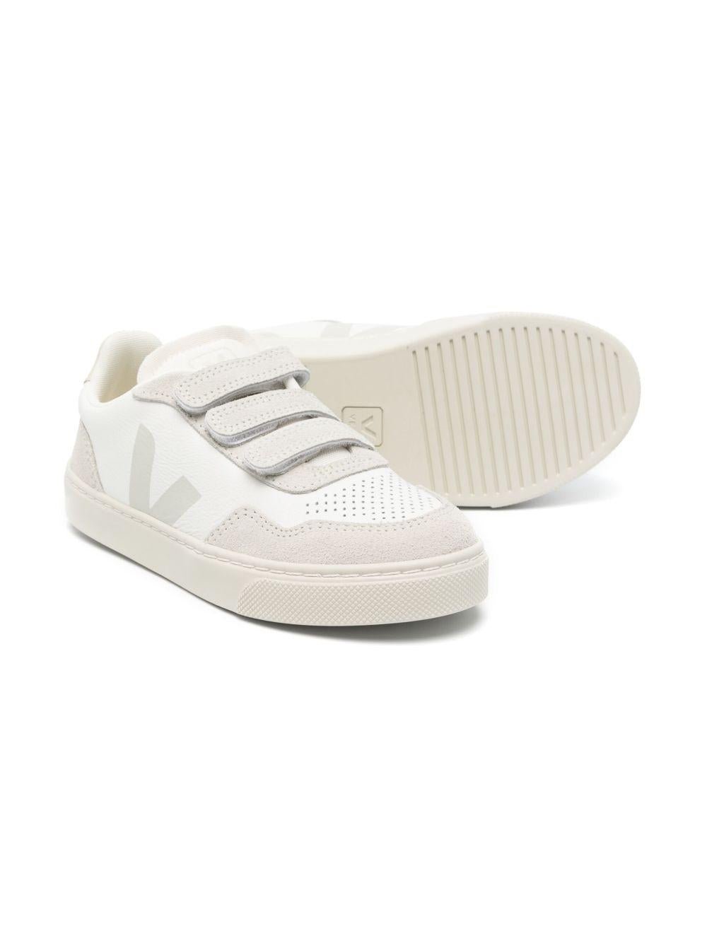 Sneakers V - 90 per bambini VEJA Kids bianco con chiusura frontale a strappo - Rubino Kids
