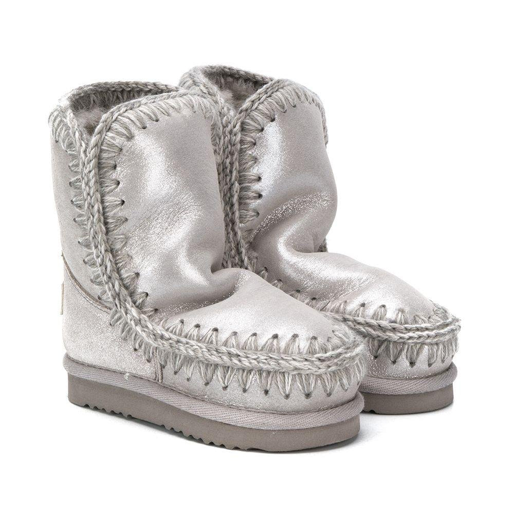 Stivaletti Eskimo per bambina Mou Kids argento con suola piatta - Rubino Kids