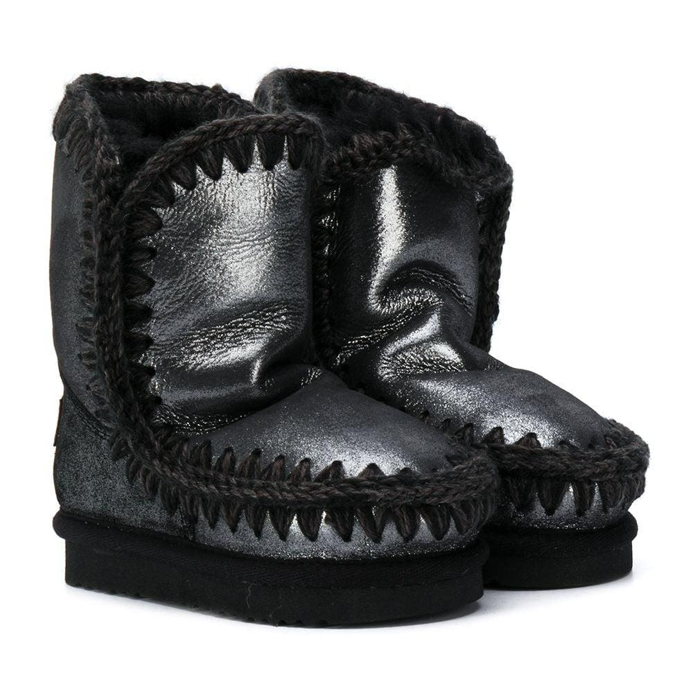 Stivaletti Eskimo per bambina Mou Kids nero con design senza lacci - Rubino Kids