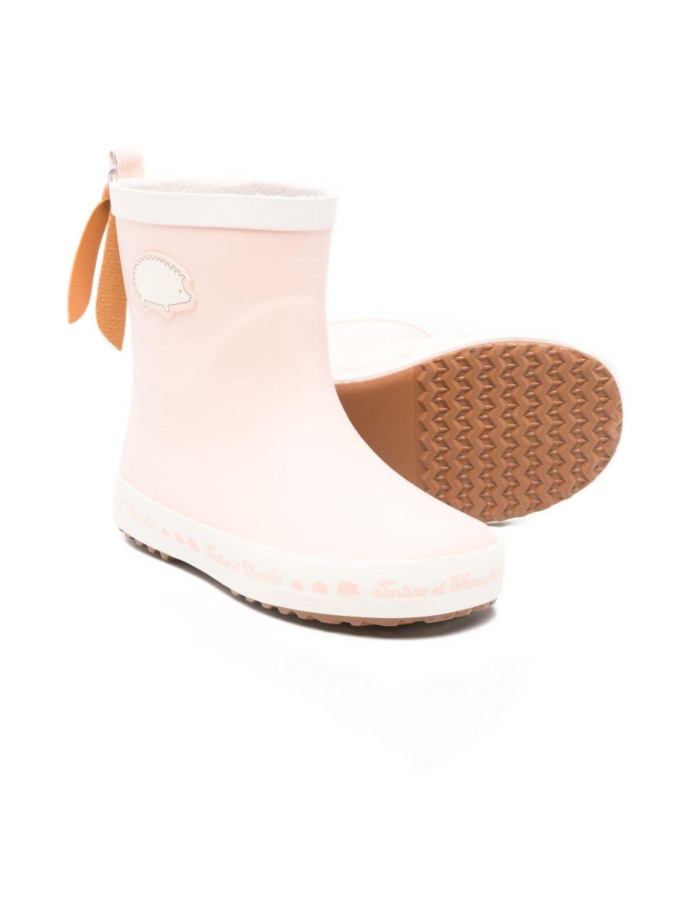 Stivaletti in gomma per bambina Tartine Et Chocolat rosa con suola in gomma - Rubino Kids