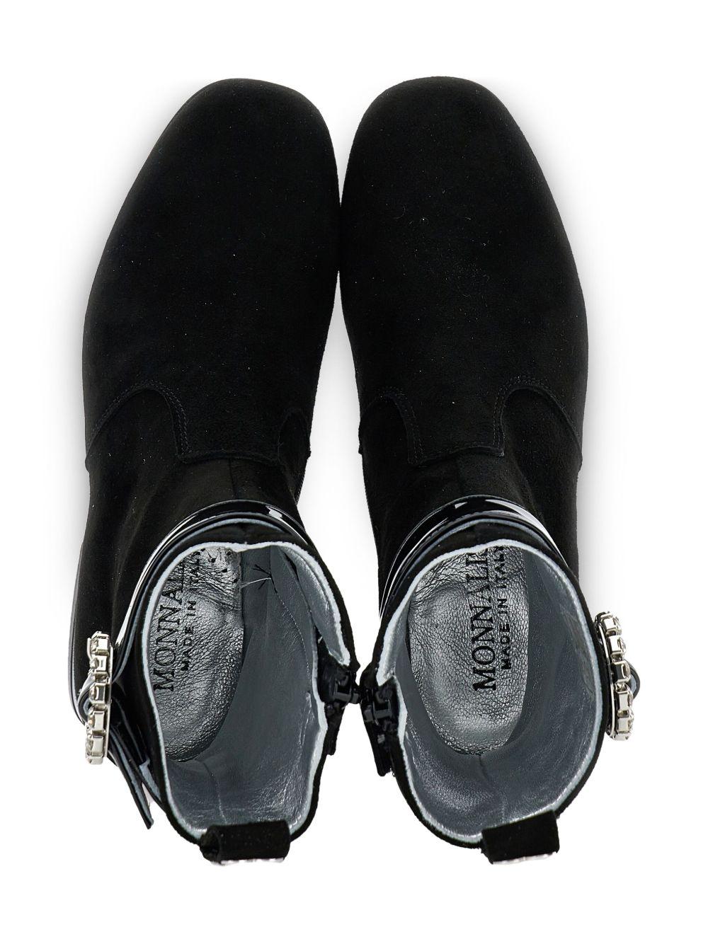 Stivaletti per bambina Monnalisa nero con cristalli - Rubino Kids