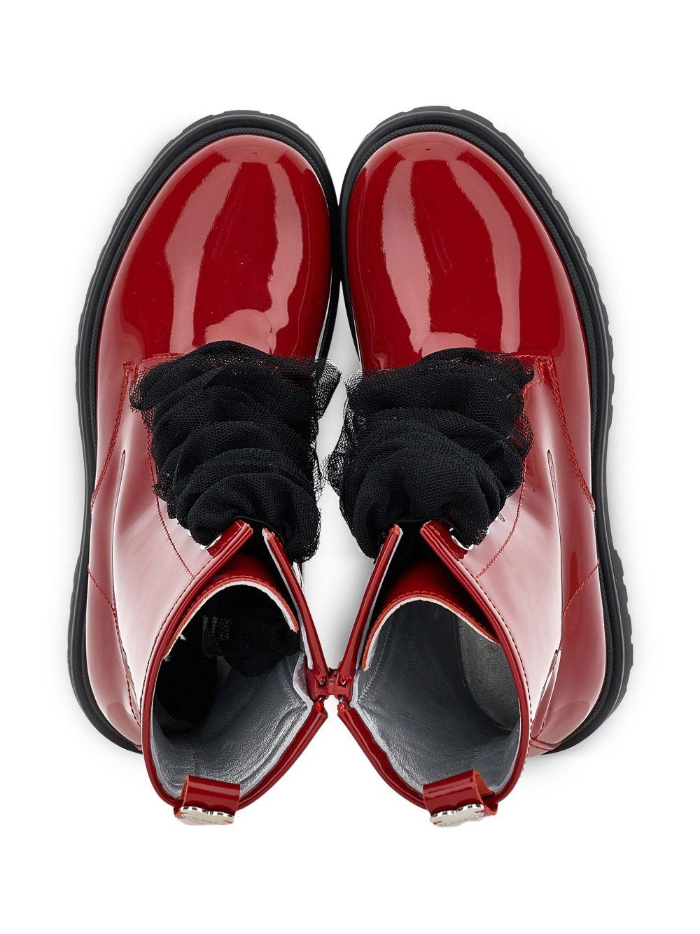 Stivaletti per bambina Monnalisa rossi con finitura lucida - Rubino Kids