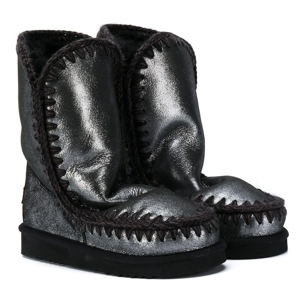 Stivali con cuciture a contrasto per bambina Mou Kids nero con punta tonda - Rubino Kids