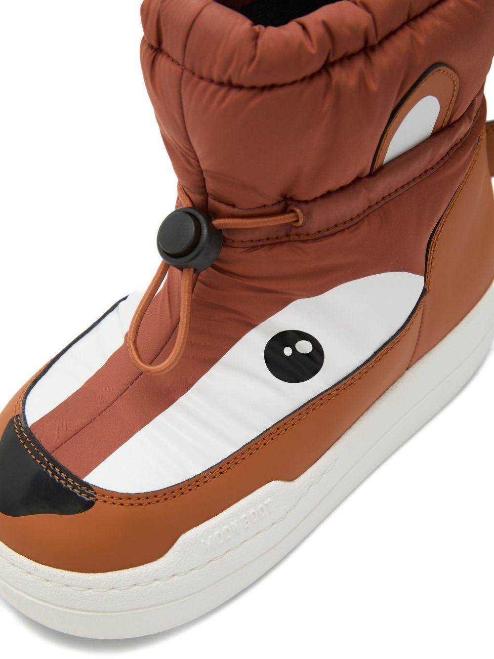 Stivali da neve Park Strap per bambino Moon Boot Kids marrone con designa forma di animale - Rubino Kids