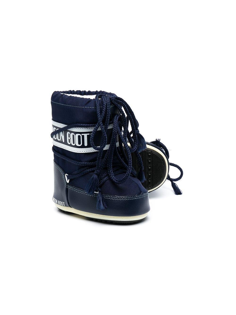 Stivali da neve per bambino Moon Boot Kids blu con stampa logo laterale - Rubino Kids