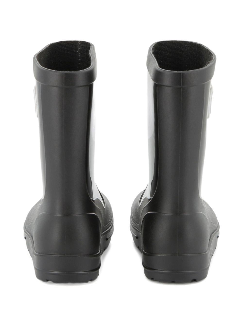 Stivali da pioggia Boss Kids neri con applicazione - Rubino Kids