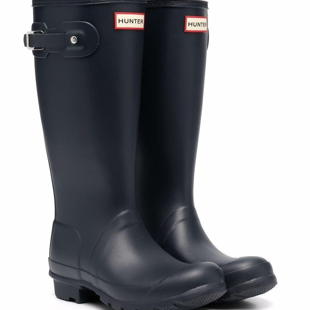 Stivali di gomma Original Wellington per bambini Hunter Kids blu con dettaglio fibbia - Rubino Kids