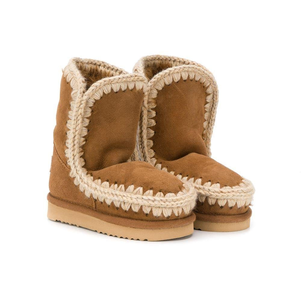 Stivali Eskimo per bambina Mou Kids beige con soletta con logo - Rubino Kids