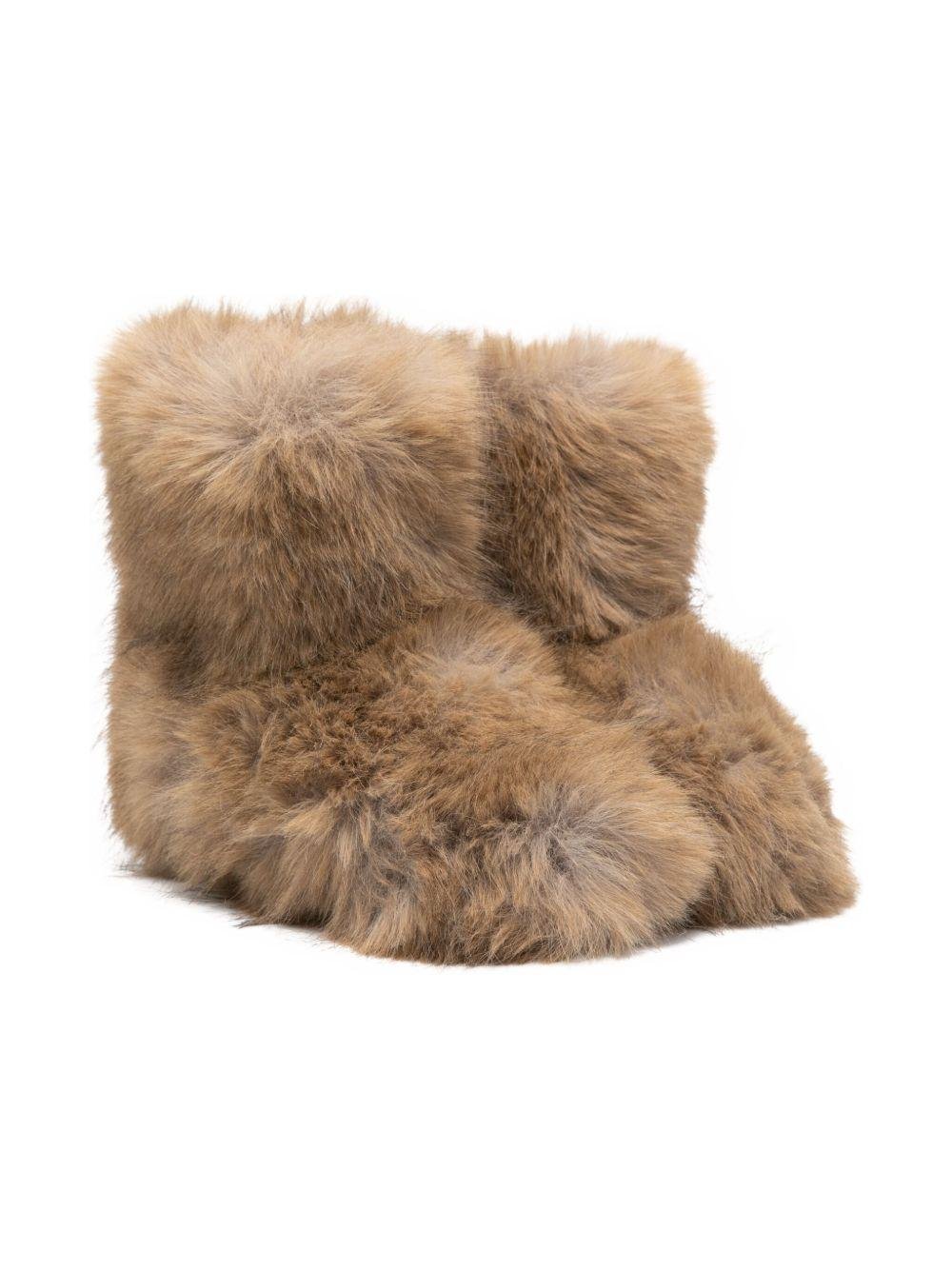 Stivali per bambina Douuod Kids marrone in pelliccia sintetica - Rubino Kids