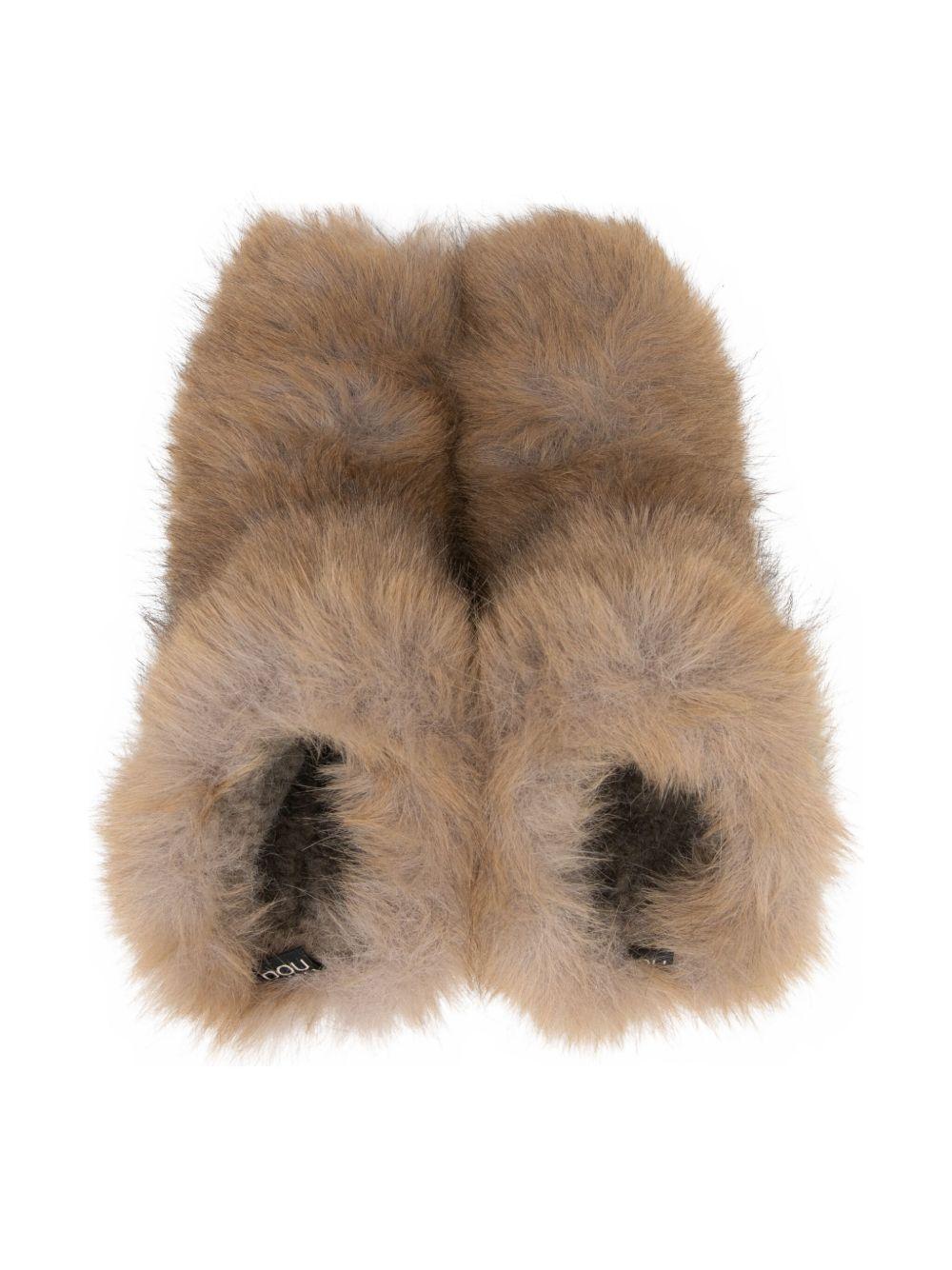 Stivali per bambina Douuod Kids marrone in pelliccia sintetica - Rubino Kids