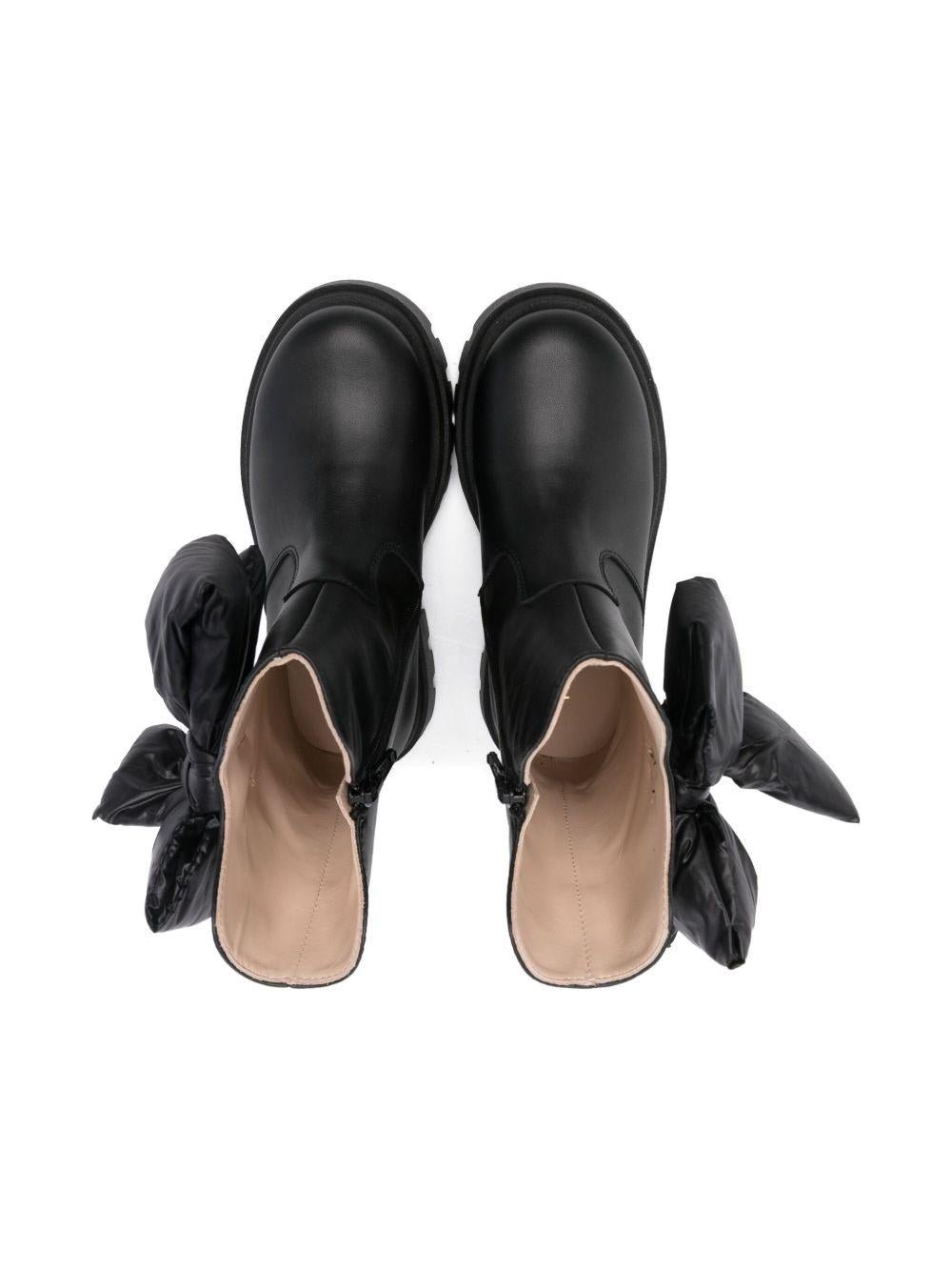 Stivali per bambina Florens neri con dettaglio fiocco sui lati - Rubino Kids