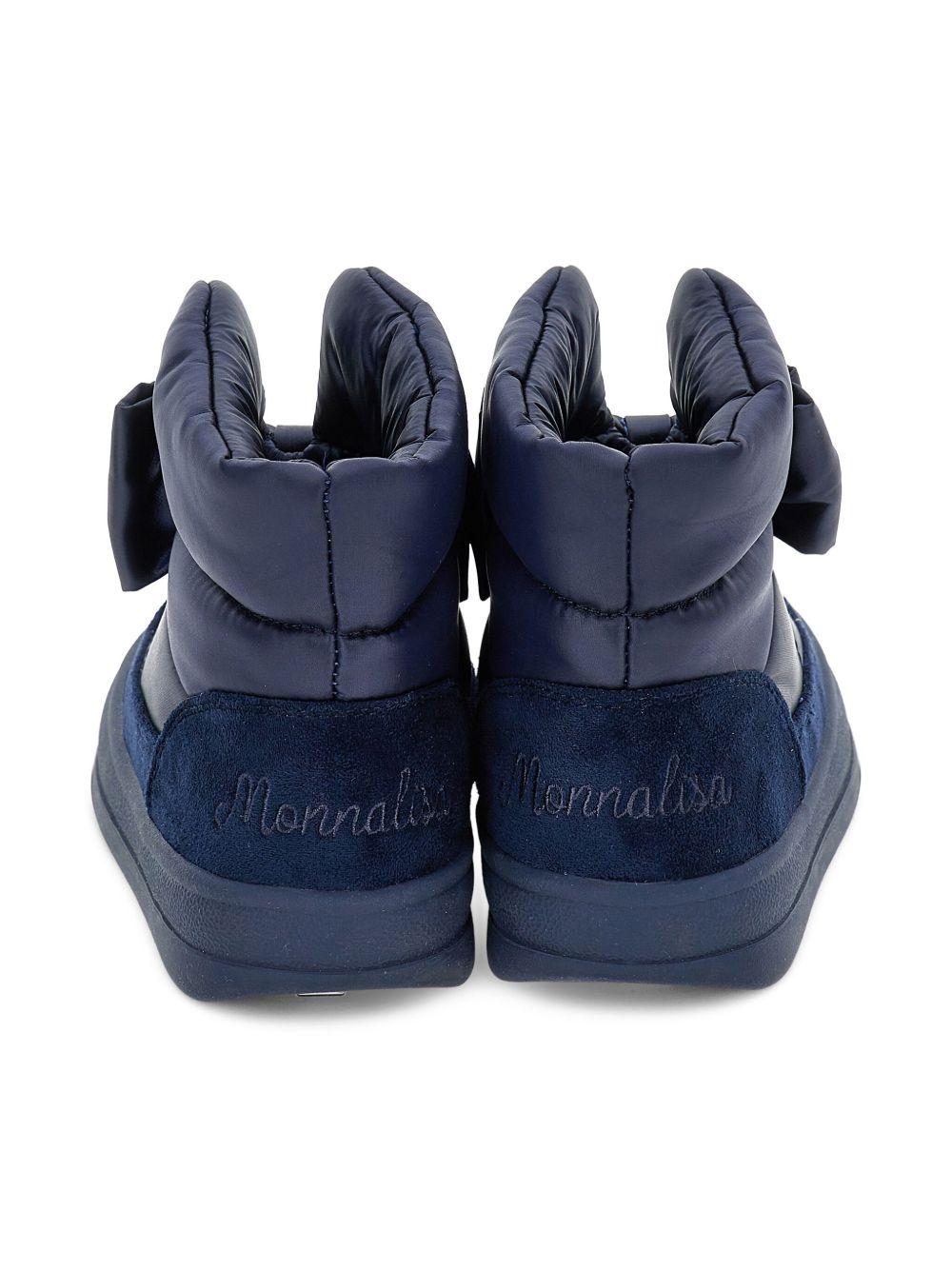 Stivali per bambina Monnalisa blu con dettaglio fiocco - Rubino Kids