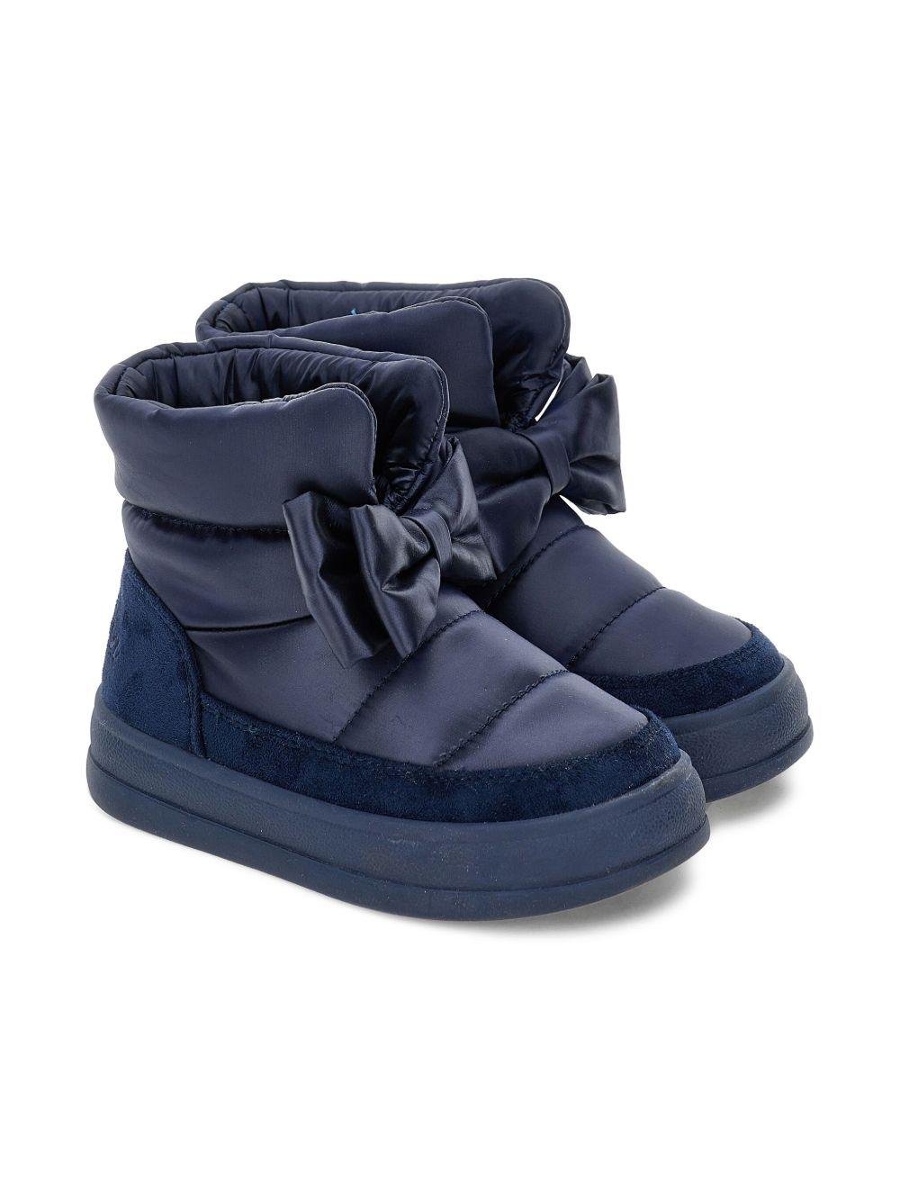 Stivali per bambina Monnalisa blu con dettaglio fiocco - Rubino Kids