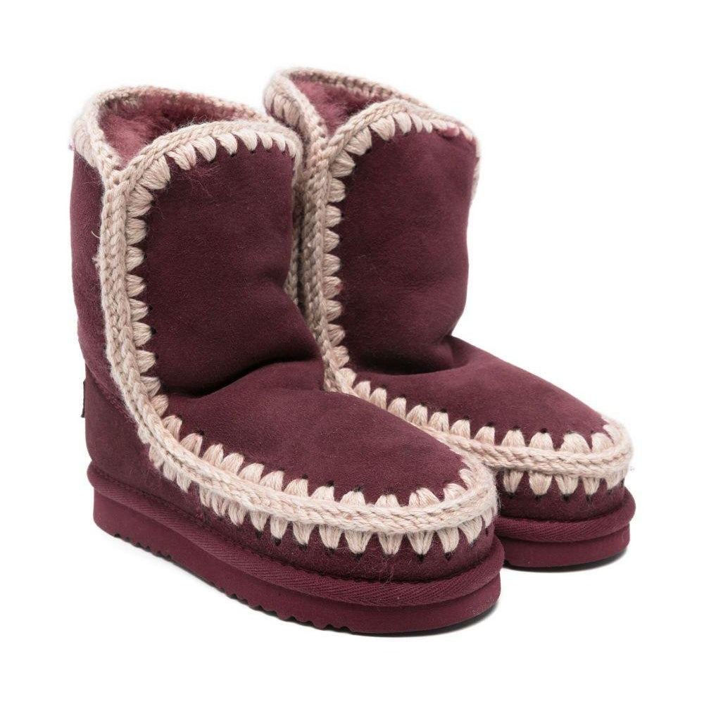 Stivali per bambina Mou Kids rossi con rifiniture all'uncinetto - Rubino Kids