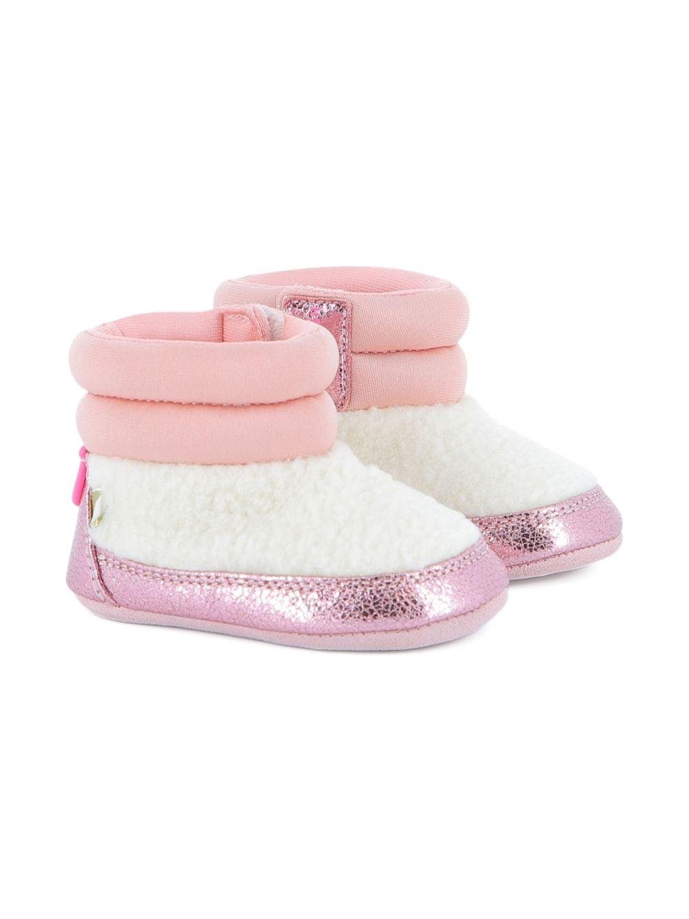 Stivali per neonata Billieblush rosa con bordo metallizzato - Rubino Kids