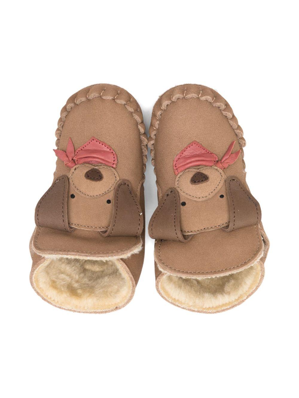 Stivali per neonata Donsje beige con motivo a muso di cane - Rubino Kids