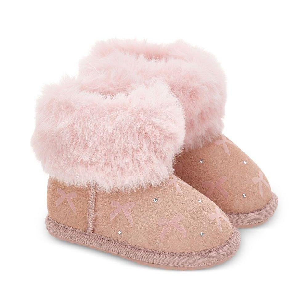 Stivali per neonata Monnalisa rosa con design senza lacci - Rubino Kids