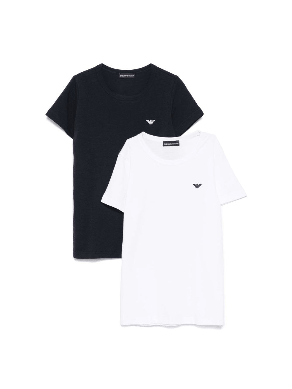 T-shirt (2 pezzi) per bambino Emporio Armani Kids multicolore con logo ricamato - Rubino Kids