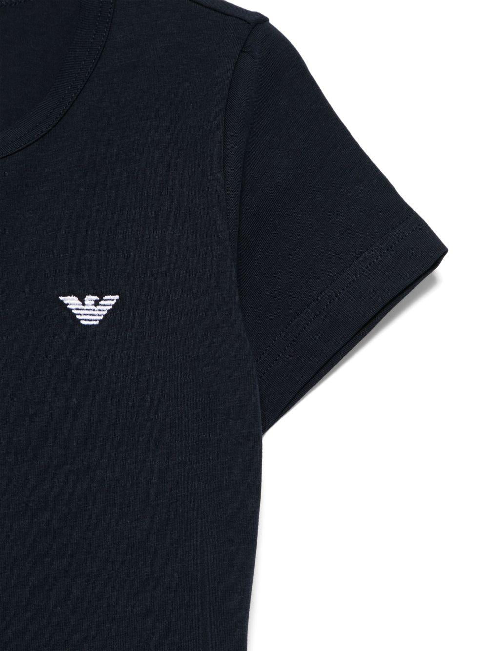 T-shirt (2 pezzi) per bambino Emporio Armani Kids multicolore con logo ricamato - Rubino Kids