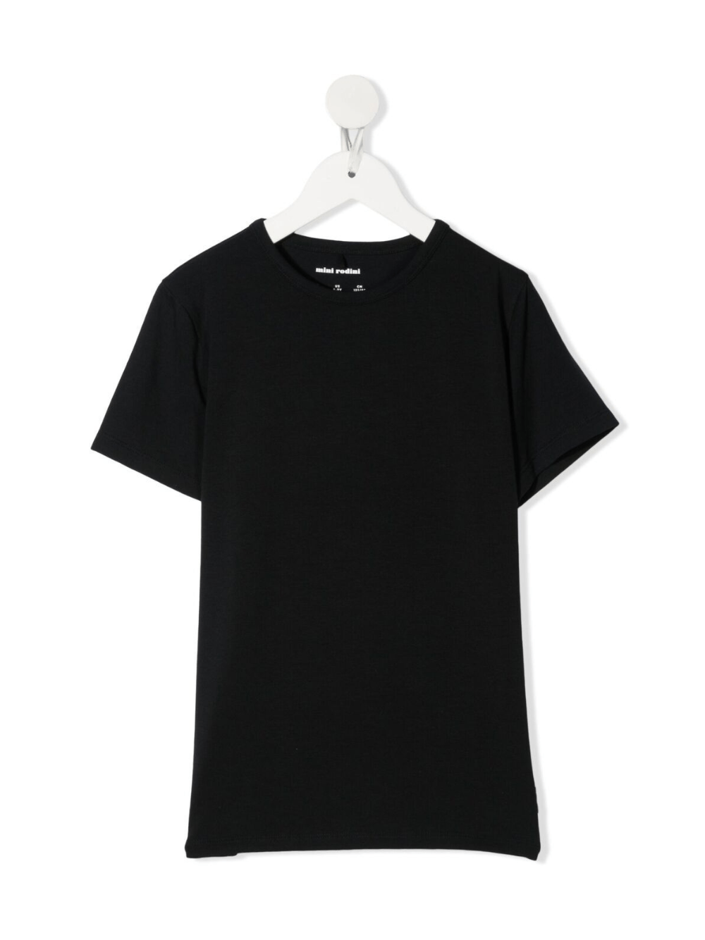 T-shirt a girocollo per bambino Mini Rodini nero con orlo dritto - Rubino Kids