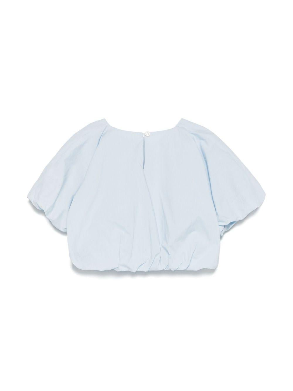 T-shirt con logo per bambina Moschino Kids azzurro con design crop - Rubino Kids