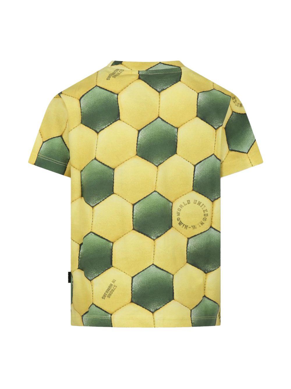 T-shirt con motivo football per bambino Molo giallo con stampa geometrica - Rubino Kids