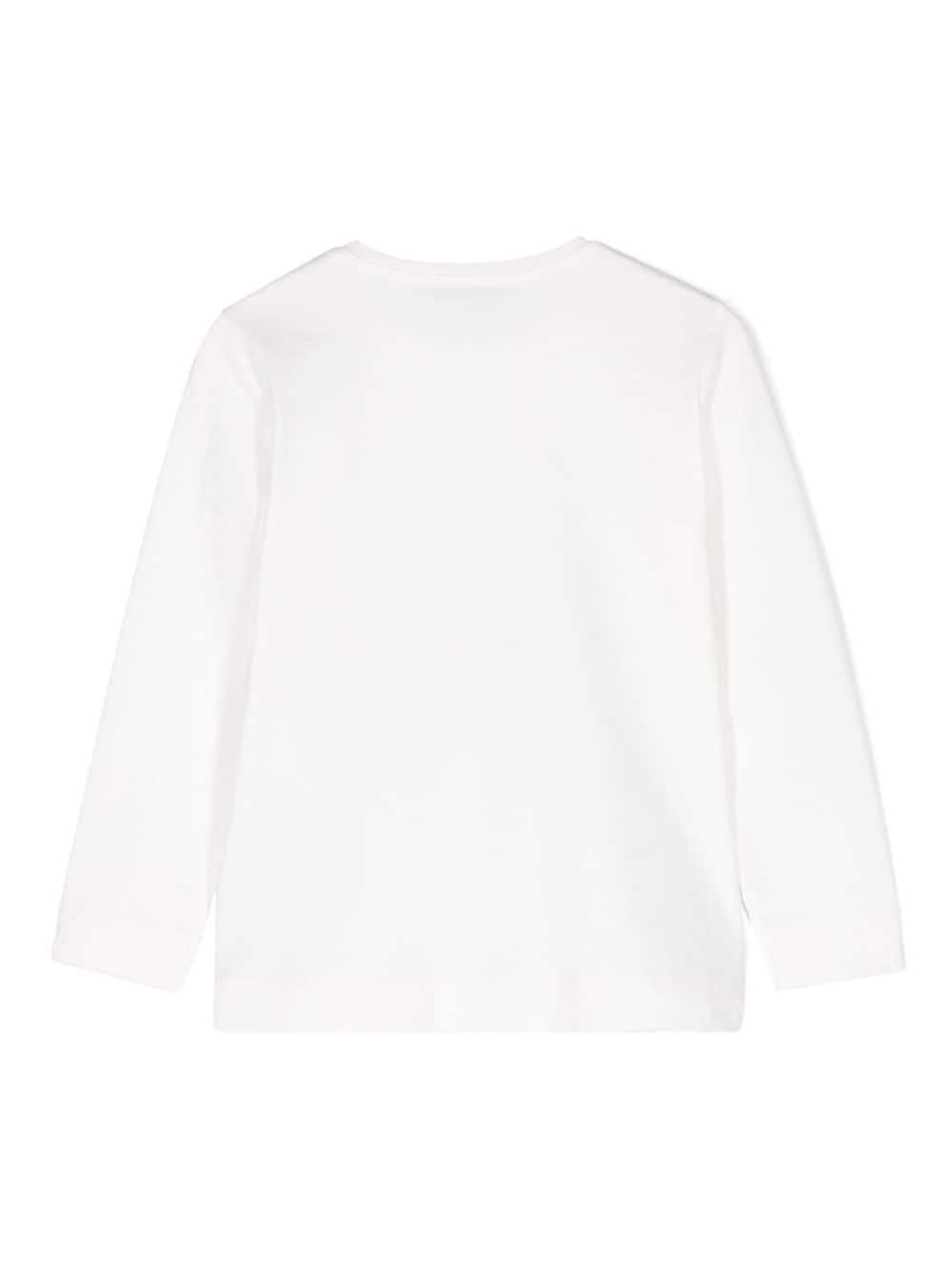 T-shirt con stampa grafica per bambina Monnalisa bianca con girocollo - Rubino Kids