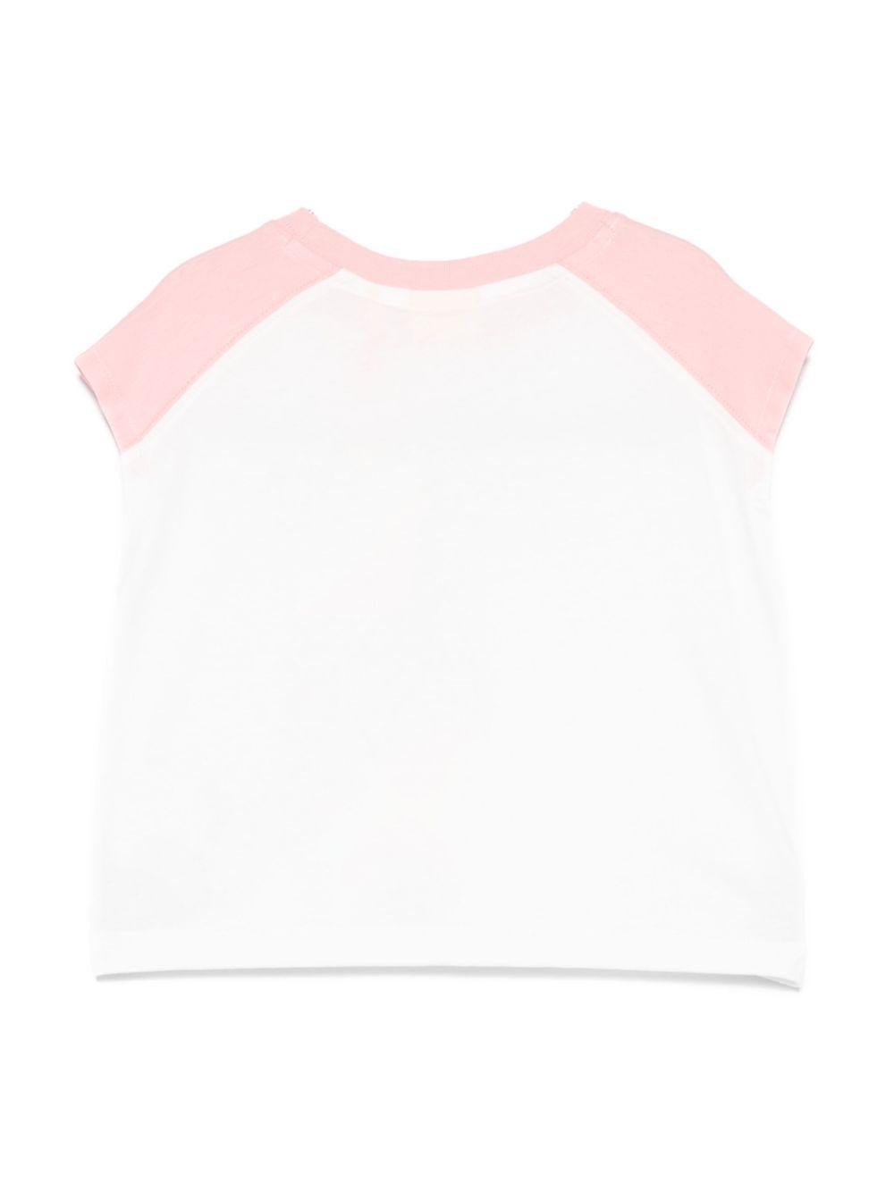 T-shirt con stampa logo per bambina Off - White Kids bianco con girocollo - Rubino Kids