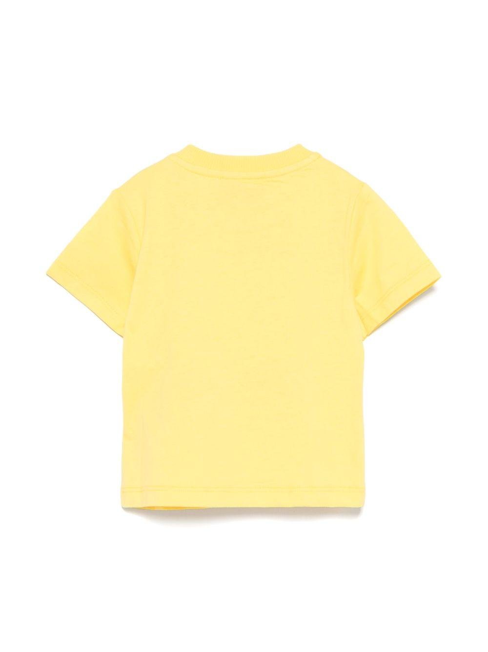 T-shirt con stampa logo per neonata Moschino Kids giallo con orlo dritto - Rubino Kids