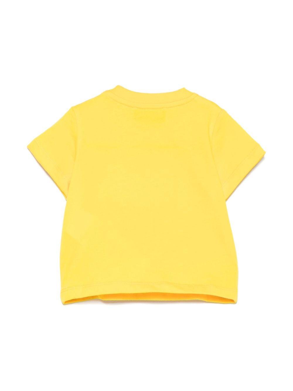 T-shirt con stampa logo per neonato Moschino Kids giallo con orlo dirtto - Rubino Kids