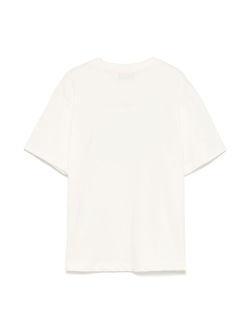 T-shirt con stampa per bambino MSGM Kids beige con orlo dritto - Rubino Kids