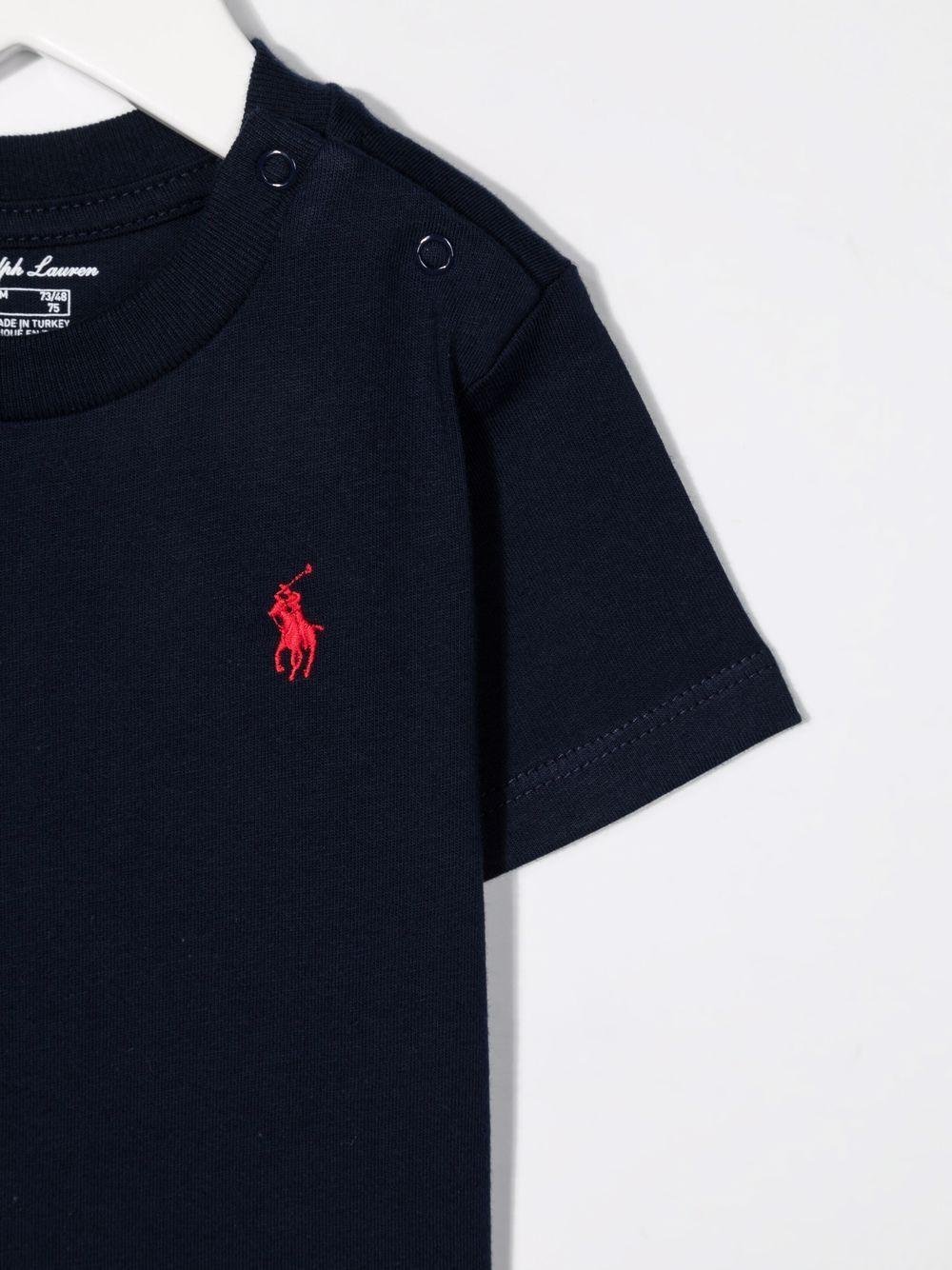 T-shirt con stampa per bambino Ralph Lauren Kids blu con girocollo - Rubino Kids
