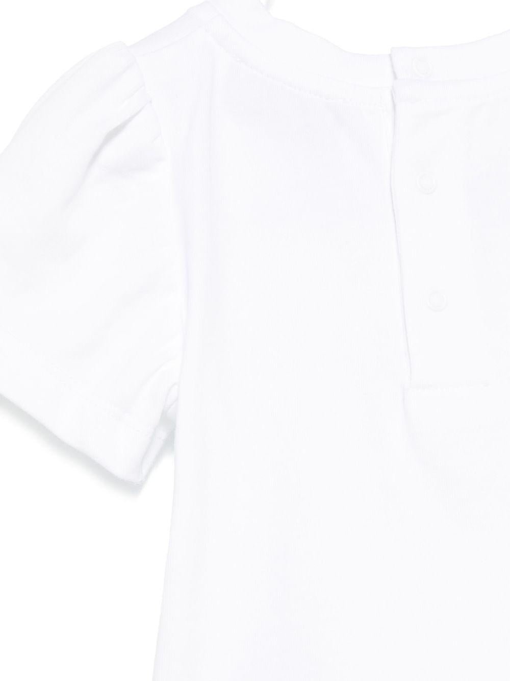 T-shirt con stampa per neonato Moschino Kids bianco con girocollo - Rubino Kids