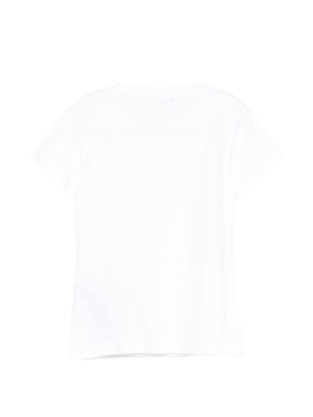 T-shirt da bambina Balmain Kids bianca con bottoni - Rubino Kids