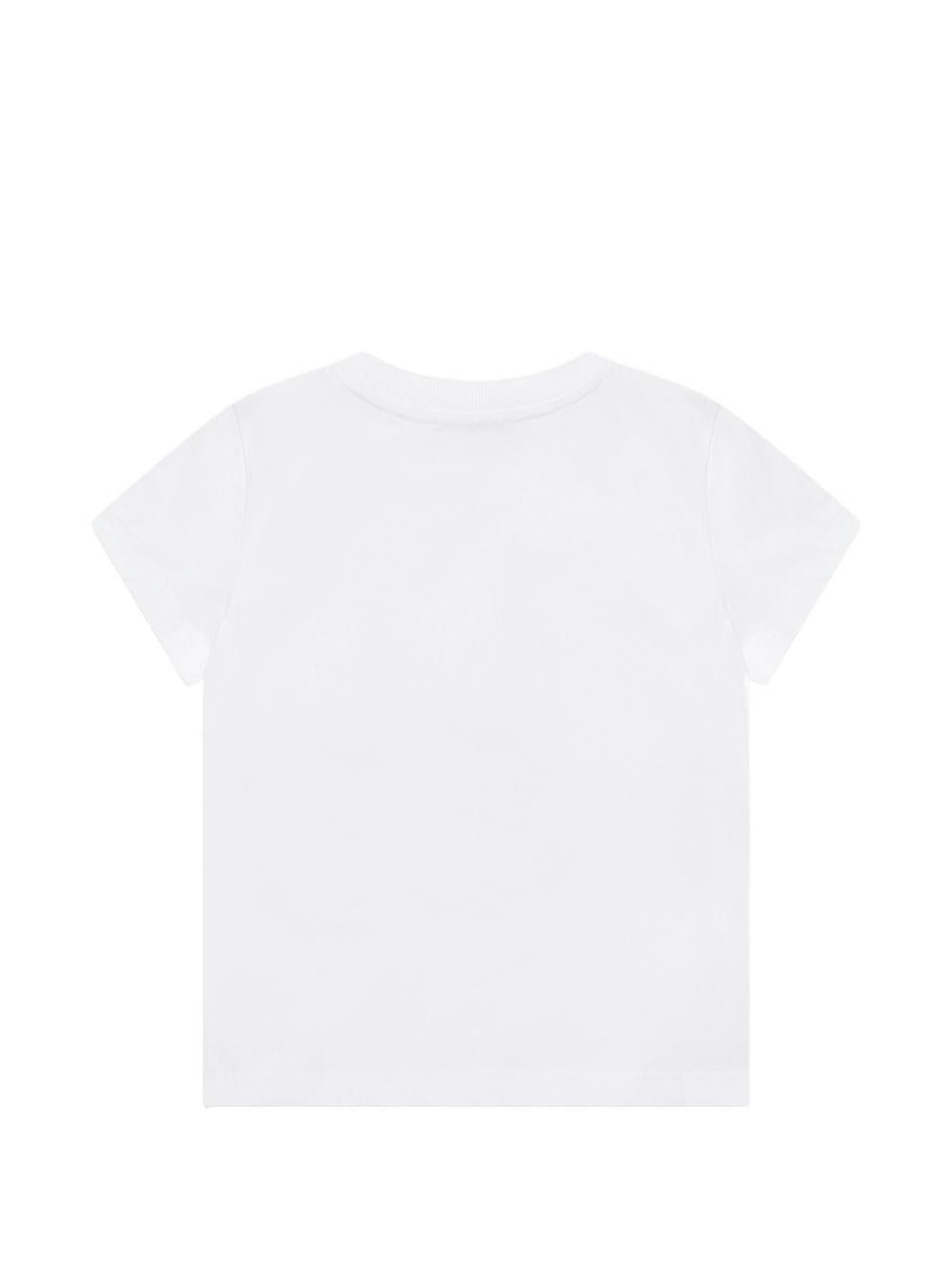 T-shirt da bambina Moschino Kids bianca con stampa orsacchiotto - Rubino Kids