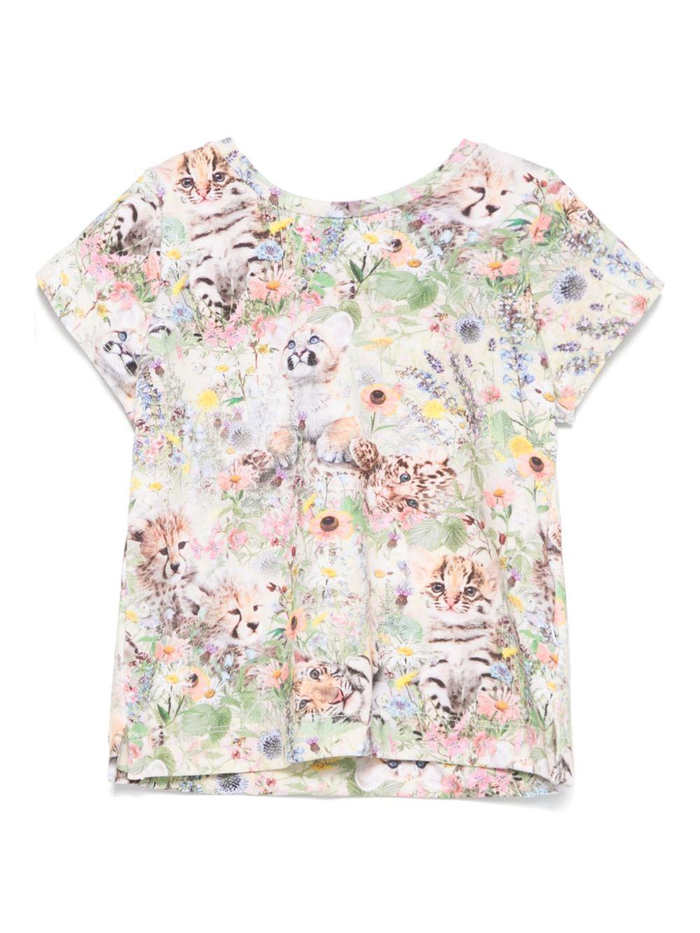 T-shirt Elly per neonata Molo multicolor con stampa a fiori - Rubino Kids
