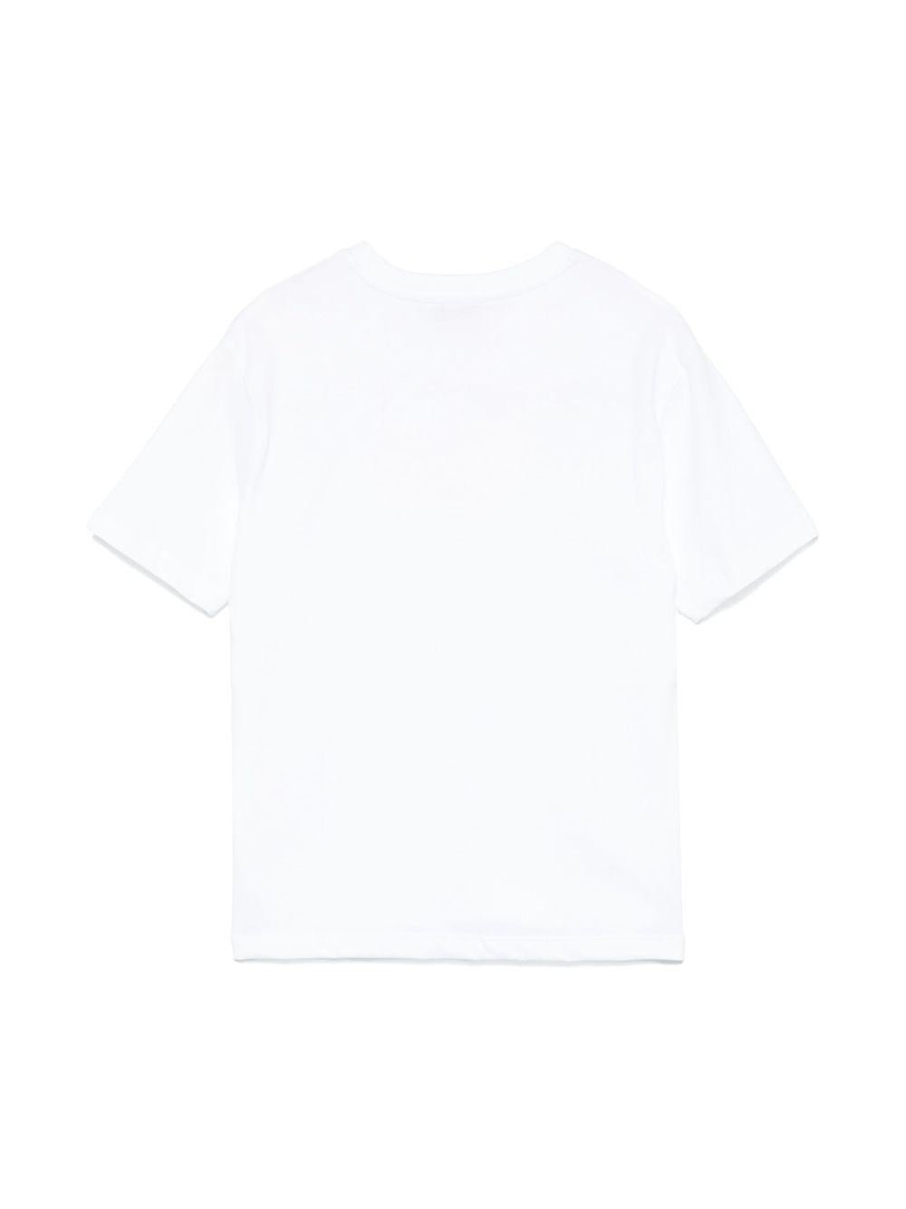 T-shirt in jersey per bambina MSGM Kids bianco con stampa logo - Rubino Kids