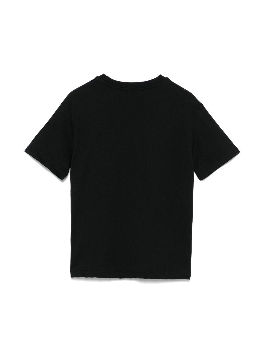 T-shirt in jersey per bambino MSGM Kids nero con girocollo - Rubino Kids