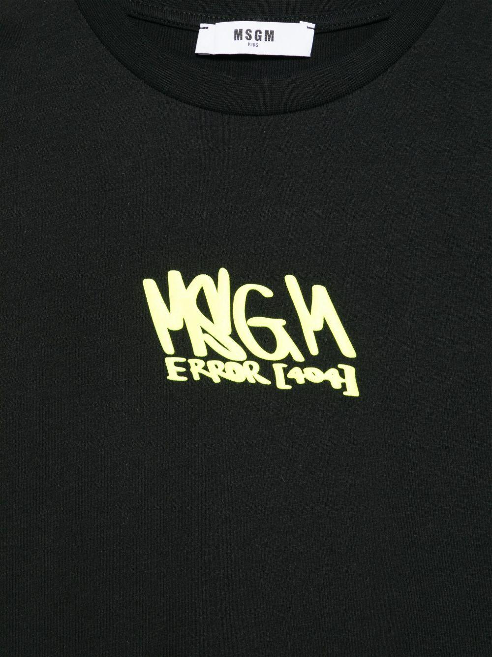 T-shirt in jersey per bambino MSGM Kids nero con girocollo - Rubino Kids