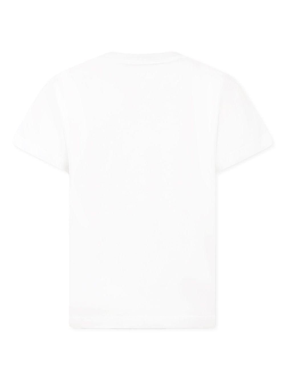 T-shirt per bambina Balmain Kids bianco con decorazione logo con strass - Rubino Kids